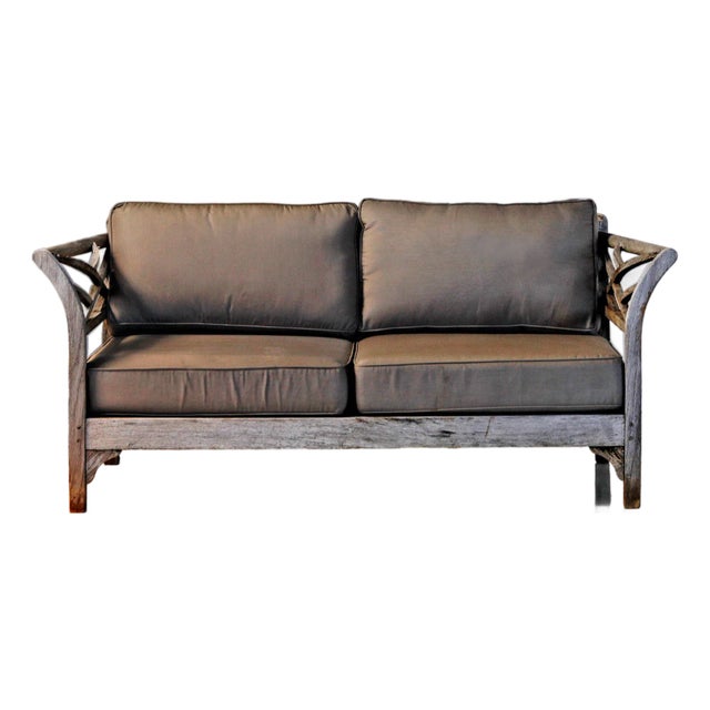 Restoration Hardware Bench • Teakwood With Cushions For Sale