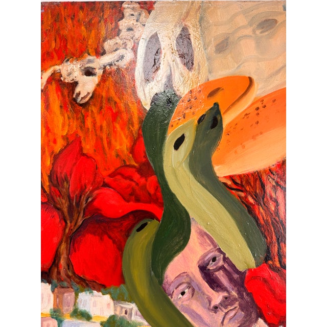 1992 Arge Surrealist Figural Painting by Lanzkron – Oil on Canvas For Sale - Image 9 of 9