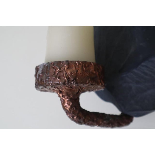 1960s Mid-Century Modern Slate and Copper Wall Candleholder, 1960s For Sale - Image 5 of 13