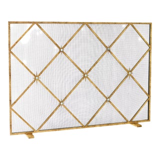 Brilliant Gold Celeste Fireplace Screen Iron For Sale