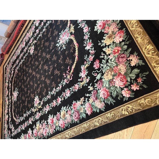 Early 20th Century Savonerie Rug Decorated with Flower Garlands, 1890s For Sale - Image 6 of 17