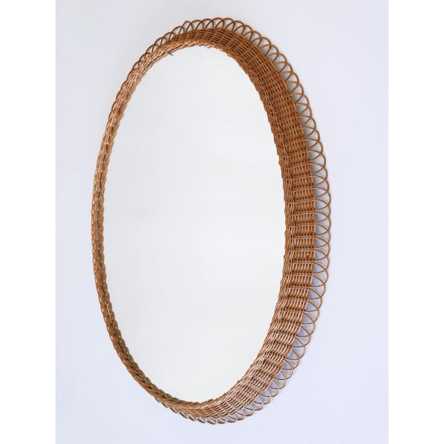 Mid-Century Modern Rattan Oval Wall Mirror Germany, 1960s For Sale - Image 11 of 18