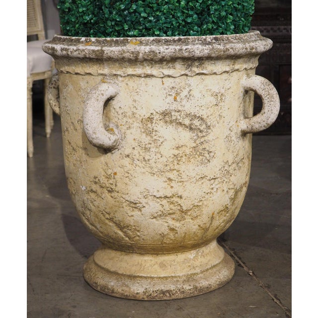 Pair of Vintage French Cement Planters With Looped Handles, Circa 1970s For Sale - Image 16 of 18