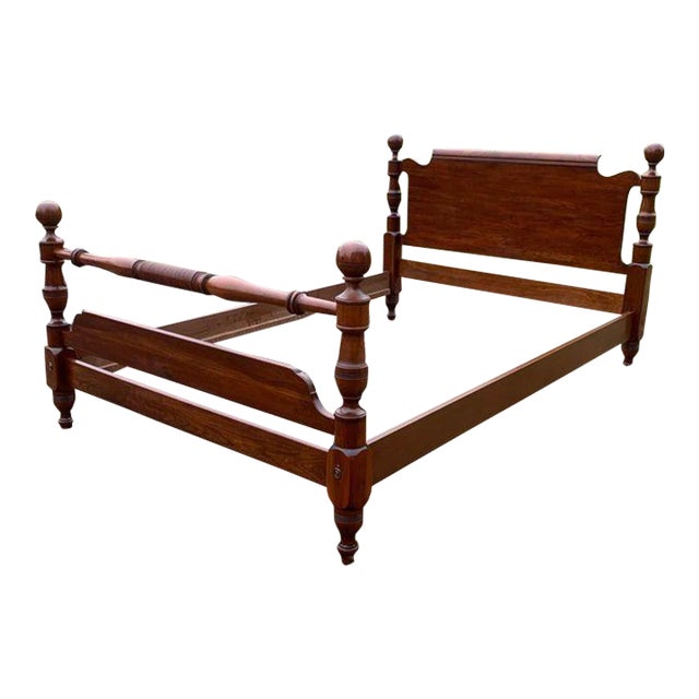 Vintage Regency Cannonbal Style L Full Bed Frame For Sale