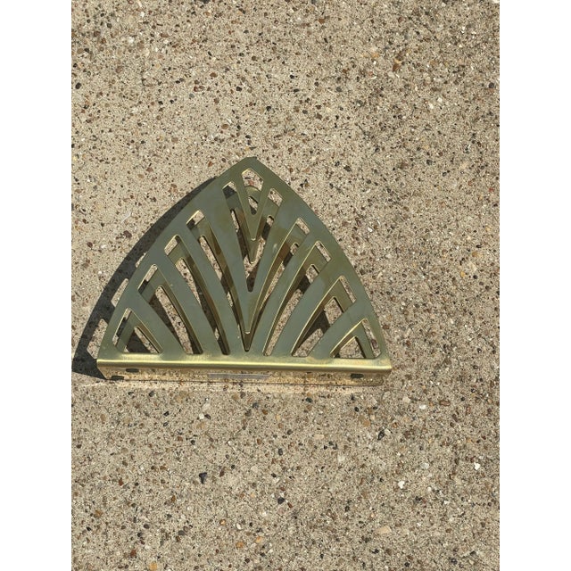 Postmodern Contemporary Gold-Tone Geometric Napkin Holder For Sale - Image 3 of 6