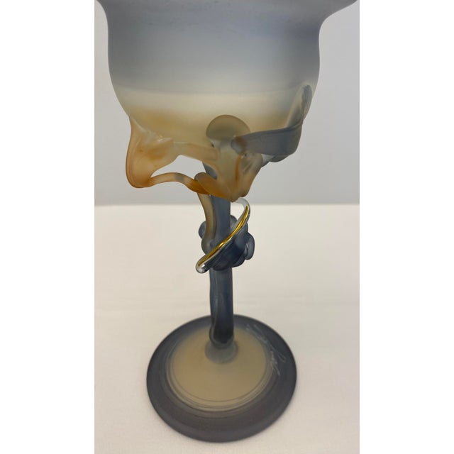 French Art Deco Style Translucent Glass Bud Vase Manner Erte Elte Vase For Sale In Miami - Image 6 of 7