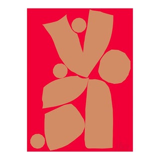 Tulip in Caramel and Red Fine Art Print 39" X 55" by Liz Roache For Sale