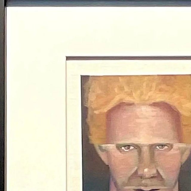Vintage Boho Signed Original Oil Portrait on Board For Sale - Image 10 of 11