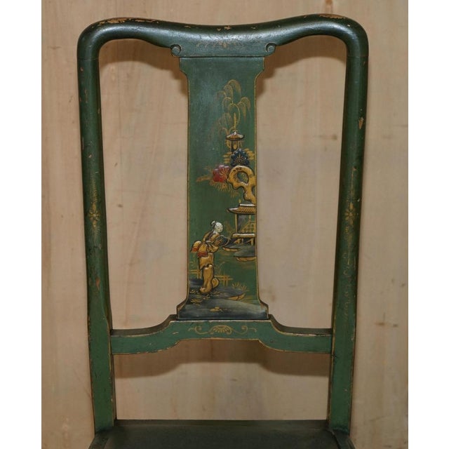 Set of Vintage Chinese Green Side Chairs, 1920s For Sale - Image 18 of 18