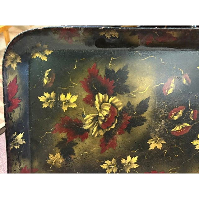 Large Antique American Toleware Tray For Sale - Image 4 of 7