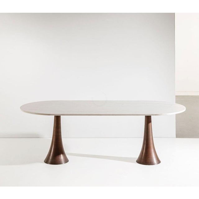 Metal Vintage Model 302 Table with Marble Top by Angelo Mangiarotti for Bernini, 1950s For Sale - Image 7 of 7