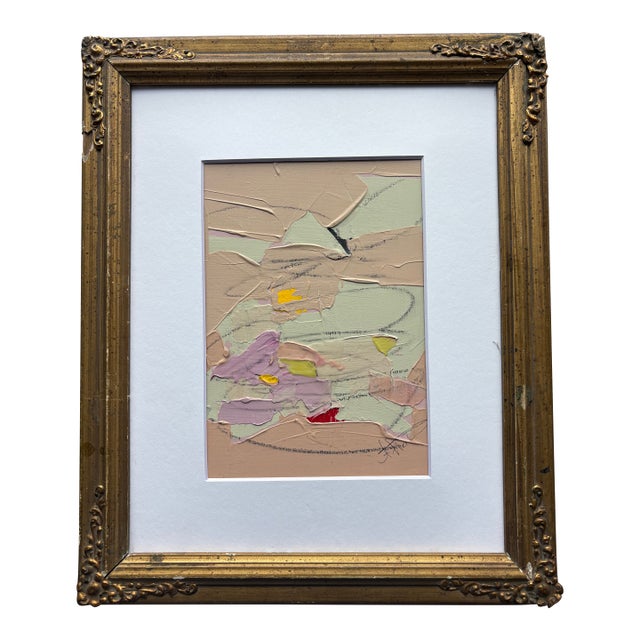 Contemporary Alexis Walter Abstract Painting in Old Art Deco Frame For Sale
