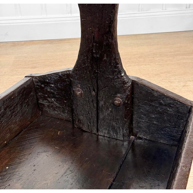 Antique Primitive Wood Iron Strapped Machinist Tool Chest Caddy For Sale - Image 12 of 14