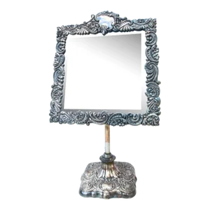 Belle Epoque Silver Plate Vanity Mirror Circa 1894
