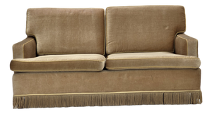 Danish 2-Seater Sofa in Honey Yellow Velour, 1970s