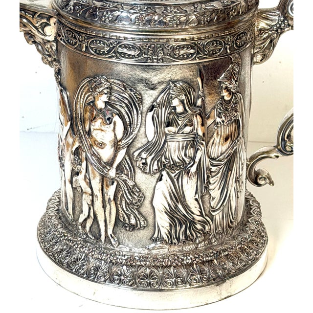 Late 18th Century English Silver-Plated Classical Claret Jug by JG & Sons (James Dixon & Sons) For Sale - Image 5 of 18