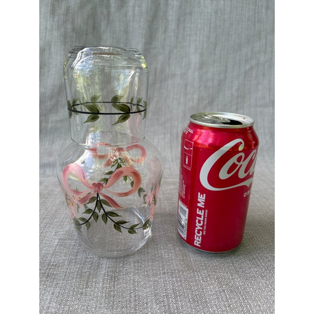 Vintage Hand Painted Bedside Carafe & Cup Set For Sale - Image 11 of 14