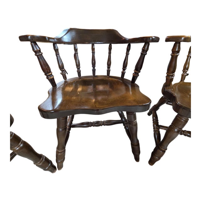 1970s Mid-Century Richardson Brothers Solid Wood Dining Chairs - Mixed Set of 4 (2 Armchairs, 2 Side Chairs) For Sale - Image 5 of 12