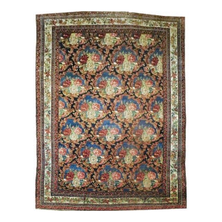 1900s Antique Hand Knotted Persian Bijar Rug 11'7"x 15'5" For Sale
