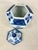 Vintage blue and white ceramic hexagon ginger jar with cover. This is a pre-owned item so please see all pictures and ask...