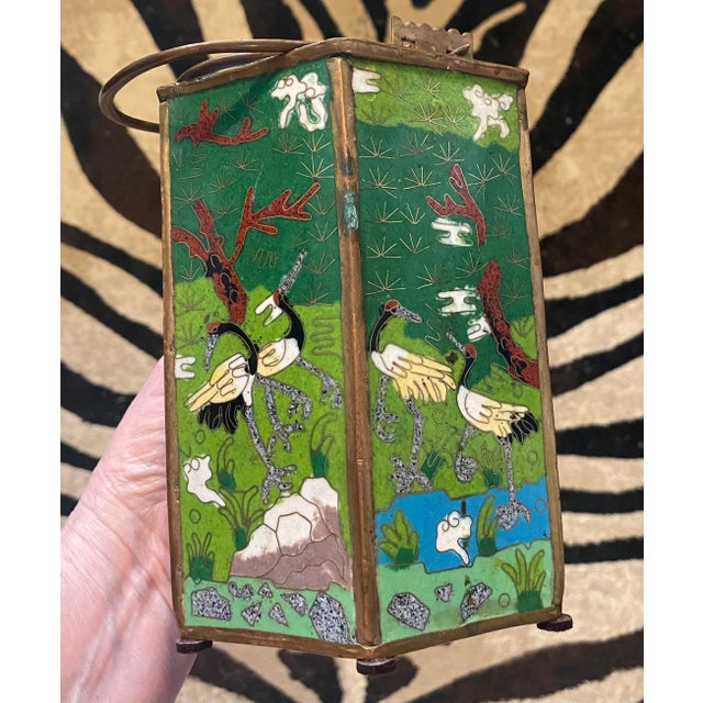 1930s Chinese Cloisonné Green With Flowers and Birds Teapot For Sale In Chicago - Image 6 of 13