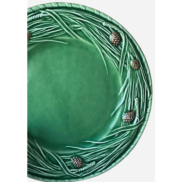 Bordallo Pinheiro Pinecone Winter Christmas Plates For Sale - Image 9 of 10