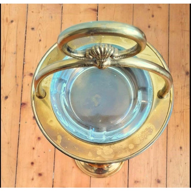 Vintage Brass and Onyx Ashen Cup Stand, 1950s For Sale - Image 3 of 5