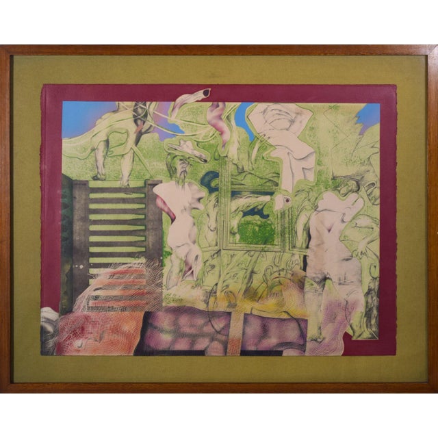 This striking scene, depicting an abstracted house and distorted figures, is a highly characteristic work by this...
