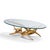Silas Seandel Brutalist Mid Century Glass and Gilt Bronze Coffee Table For Sale - Image 9 of 9
