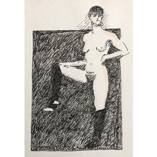 1970s Hayward Cirker Standing Female Nude Drawing For Sale