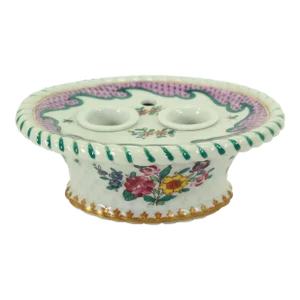 Late 19th Century Samson Porcelain of Paris Double Inkwell