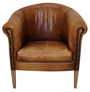 Vintage Dutch Cognac Leather Club Chair