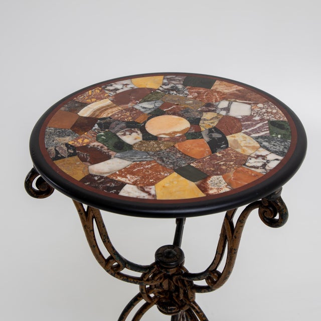 Black Gueridon with Pietra Dura Top, Italy, 1800s For Sale - Image 8 of 9