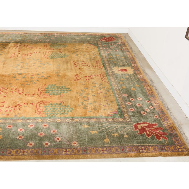 Late 20th Century Palace Size Nepalese Tibetan Wool Donegal Style Rug 15' X 22' For Sale - Image 5 of 18