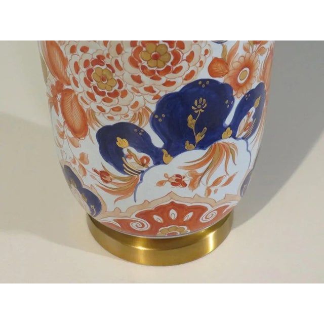 1960s Large Mid-Century Ceramic Table Lamp with Imari Inspired Motif, 1960s For Sale - Image 5 of 7
