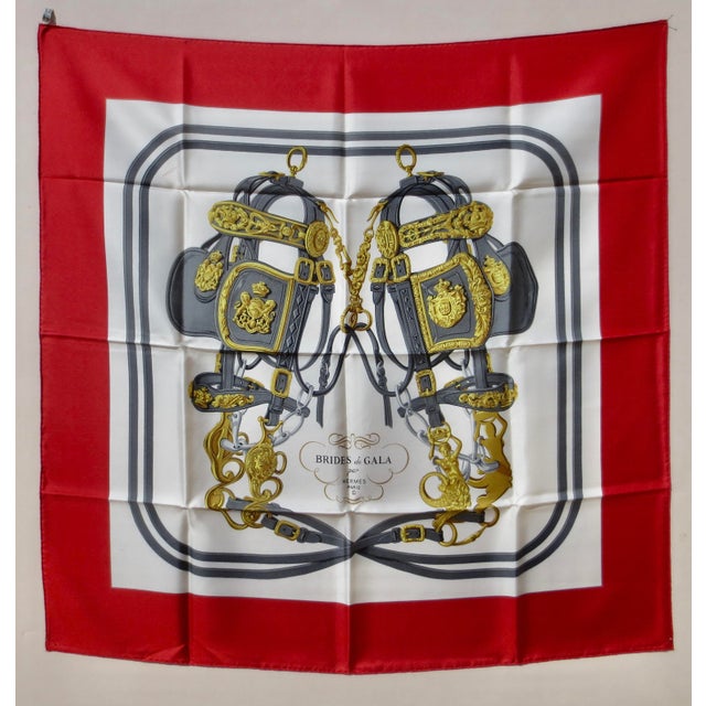 Mid-Century Modern Hermes Silk Scarf "Brides De Gala " 1957 For Sale - Image 3 of 6