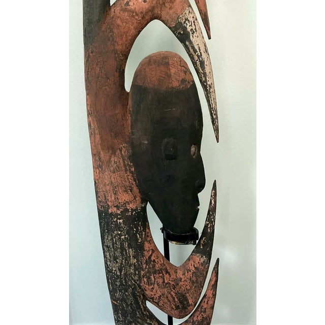 Black Papua New Guinea Carved Wood Yipwon Figure For Sale - Image 8 of 13