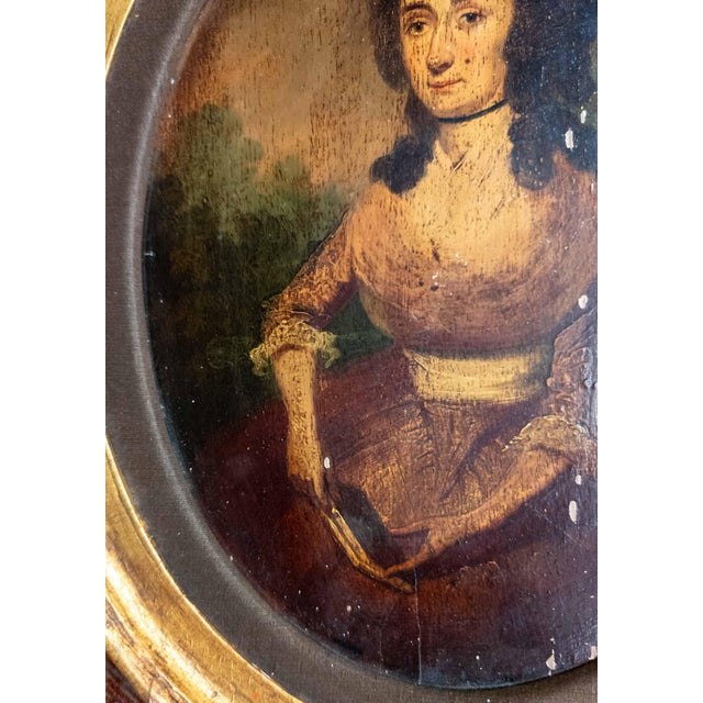 18th Century English or American Limner Portrait Painting of a Lady For Sale - Image 12 of 16