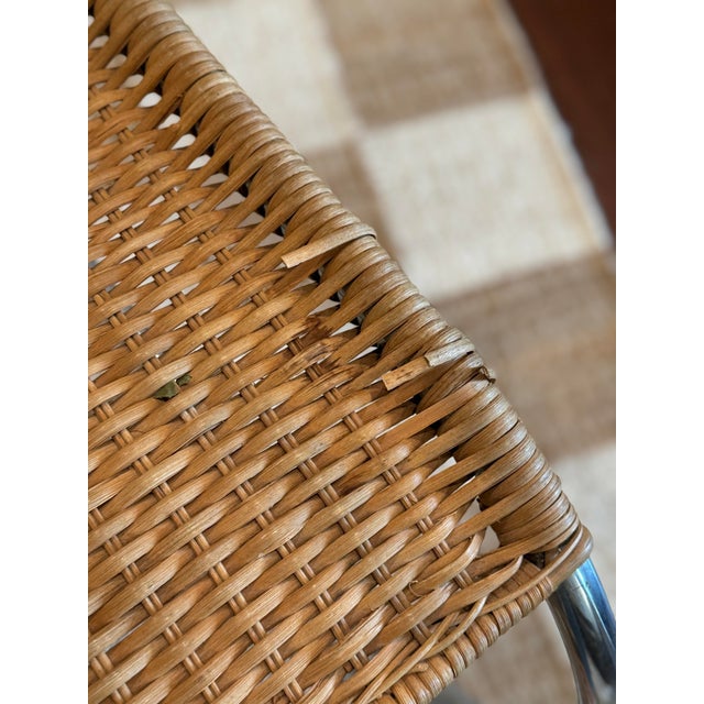 Bauhaus A Chrome and Wicker Mr20 Armchair Attributed to Ludwig Mies Van Der Rohe for Stendig, Circa 1960-70s, Made in Italy For Sale - Image 3 of 12