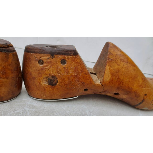 Vintage Wooden Shoe Stays, U S Navy 1938 - A Pair of 2 For Sale - Image 9 of 9