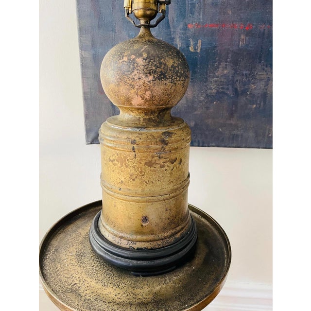 Vintage Heavy Brass Lamp For Sale - Image 9 of 12