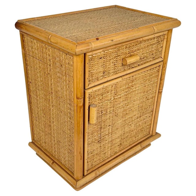 Mid-Century Bedside Tables in Bamboo & Rattan, Italy, 1970s, Set of 2 For Sale - Image 11 of 16