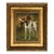 English Pointer With Pheasant Framed 8x10" Oil Painting Print on Canvas, Gold Frame For Sale