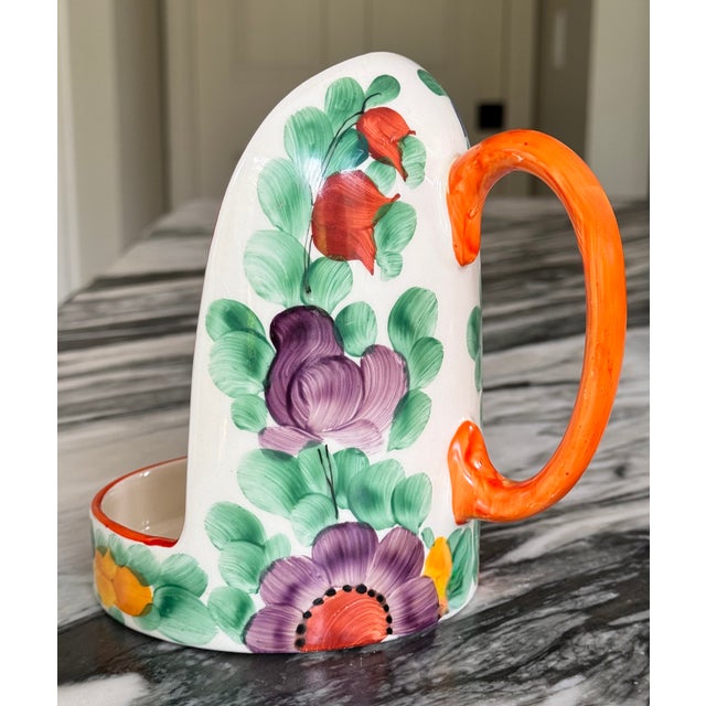 1930's Ditmar Urbach Hand Painted Chamberstick Candle Holder For Sale In Seattle - Image 6 of 18