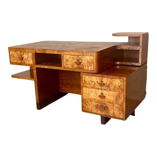 Art Deco Desk Table With Two Faces and Two Levels For Sale