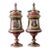 Pair of Antique Austrian Porcelain Urns, Hand-Painted Figural Scenes, Heavy Gilt, C. 1900 For Sale