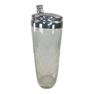 Large Art Deco Cocktail Shaker With Wheat Sheaf Design For Sale