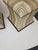 Contemporary Square Silk Taffeta Upolstered Stools or Ottomans With Nailhead Trim on Tiny Bunn Feet - A Pair For Sale - Image 3 of 5
