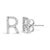 Expertly crafted to symbolize individuality and grace, this exquisite "R" initial stud earring is fashioned from radiant...