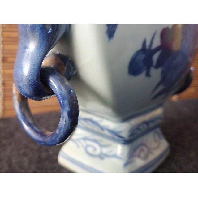 Add timeless elegance to your home with this **Vintage Chinese Porcelain Blue Five-Finger Tulipiere Vase**. Featuring a...